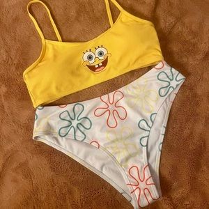 SpongeBob Cartoon 2 Piece Bikini Swim Suit for Women & Girls